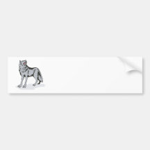 Chien sauvage de loup hurlant autocollant pour voiture