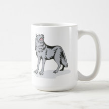 Chien sauvage de loup hurlant mugs