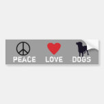 Chiens d'amour de paix adhésifs pour voiture