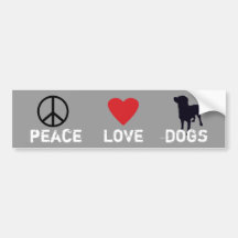 Chiens d'amour de paix adhésifs pour voiture