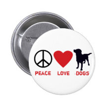 Chiens d'amour de paix badges avec agrafe