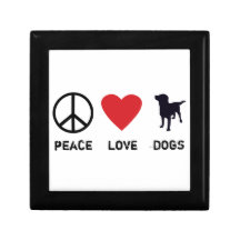 Chiens d'amour de paix boîte à souvenirs