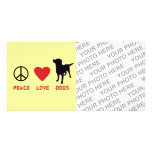 Chiens d'amour de paix cartes de vœux avec photo