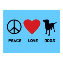 Chiens d'amour de paix cartes postales