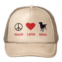 Chiens d'amour de paix casquettes de camionneur