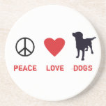 Chiens d'amour de paix dessous de verres