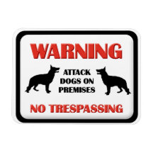 Chiens d'attaque D'AVERTISSEMENT Magnets Rectangulaire