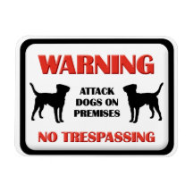Chiens d'attaque de AVERTISSEMENT de Labrador Magnets Rectangulaires