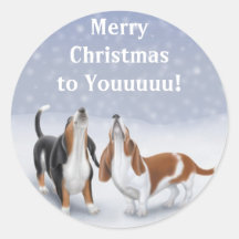 Chiens de basset de Joyeux Noël Adhésifs