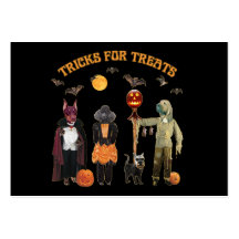 Chiens de des bonbons ou un sort de Halloween Modèle De Carte De Visite