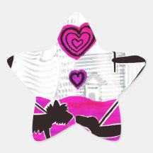 chiens de valentine autocollants