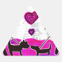 chiens de valentine autocollants