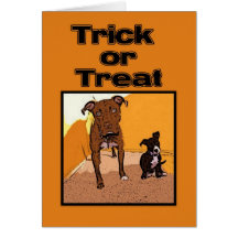 Chiens heureux de Halloween de des bonbons ou un s Carte De Vœux