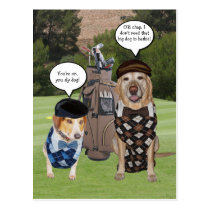 Chiens sur le terrain de golf cartes postales