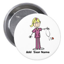 Chiffre blond personnalisé bouton de bâton d'infir badge