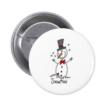 Chiffre bouton de bâton de bonhomme de neige pin's