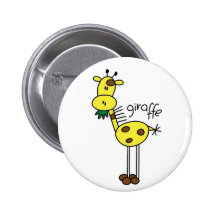 Chiffre bouton de bâton de girafe badge avec épingle
