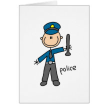 Chiffre carte de bâton de policier