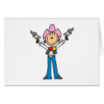 Chiffre carte de bâton de shérif de cow-girl