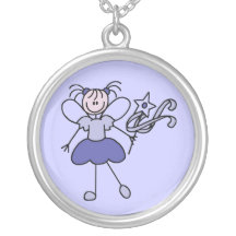 Chiffre collier de bâton d'ange de lavande