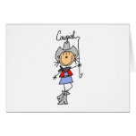 Chiffre cow-girl de bâton avec la carte de lasso