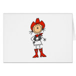 Chiffre cow-girl Red Hat de bâton et cartes d'init