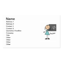 Chiffre de bâton de professeur carte de visite