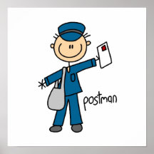Chiffre de bâton de travailleur postal posters