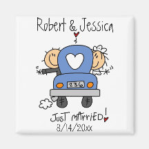 Chiffre de bâton juste marié magnets