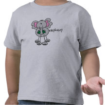 Chiffre éléphant de bâton t-shirts