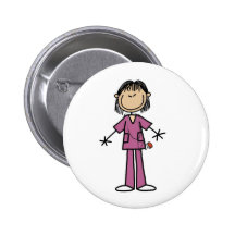 Chiffre femelle asiatique bouton de bâton d'infirm badge avec épingle