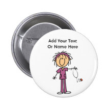 Chiffre femelle blanc T-shirts et cadeau de bâton  Badge Avec Épingle
