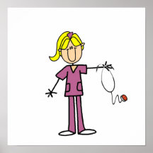 Chiffre femelle blond infirmière de bâton poster