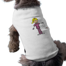 Chiffre femelle blond infirmière de bâton t-shirt pour toutou