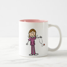 Chiffre femelle infirmière de bâton de cheveux de  mug