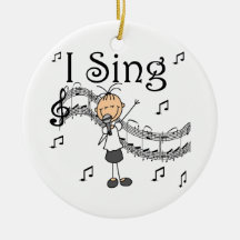 Chiffre fille de bâton je chante le T-shirts et le Décorations Pour Sapins De Noël
