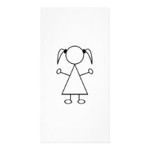 Chiffre fille de bâton photocartes