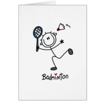 Chiffre masculin de base badminton de bâton cartes de vœux
