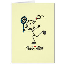 Chiffre masculin de base badminton de bâton carte de vœux
