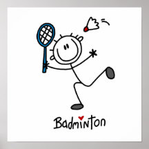 Chiffre masculin de base badminton de bâton posters