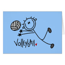 Chiffre masculin de base volleyball de bâton cartes de vœux