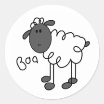 Chiffre mouton de bâton adhésifs ronds