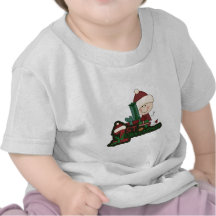 Chiffre premier Noël de bâton de bébé de Noël T-shirts