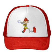 Chiffre sapeur-pompier de bâton avec le tuyau casquette