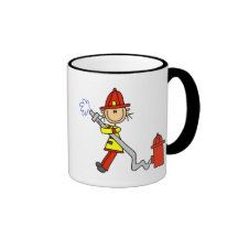 Chiffre sapeur-pompier de bâton avec le tuyau tasse