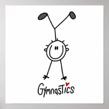 Chiffre simple gymnaste de bâton posters