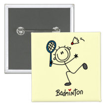 Chiffre T-shirts et cadeaux de bâton de badminton Pin's