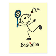 Chiffre T-shirts et cadeaux de bâton de badminton Cartes Postales