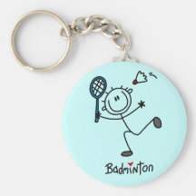 Chiffre T-shirts et cadeaux de bâton de badminton Porte-clés