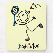 Chiffre T-shirts et cadeaux de bâton de badminton Tapis De Souris